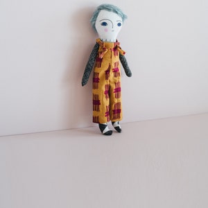 DIY Doll Overalls Clothes Sewing Pattern, Greta Pocket Ragdoll clothing Tutorial, Knot Strap Overall Bib, Reversible, Digital Download image 7