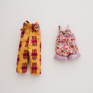 DIY Doll Overalls Clothes Sewing Pattern, Greta Pocket Ragdoll clothing Tutorial, Knot Strap Overall Bib, Reversible, Digital Download image 9