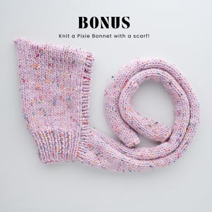 Stickmönster för Pixie Bonnet: Älvmössa med halsduk (baby, barn, vuxen) (digitalt PDF-mönster) bild 8