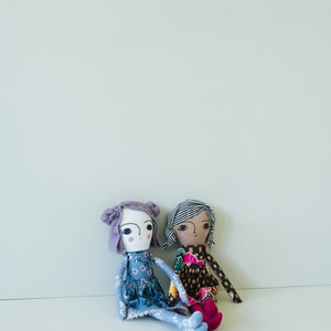 Rag Doll Sewing Pattern, Small Cloth Doll, Greta Pocket Doll, Wool Hair Fabric Doll Tutorial, Beginner Doll Making DIY, Doll clothes image 6