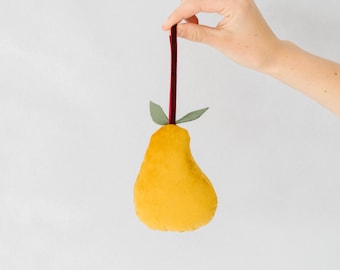 DIY Velvet Pear Christmas Ornament Sewing Pattern (PDF Digital Download)