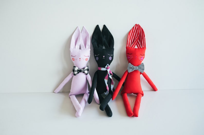 Bunny Stuffy Sewing Pattern, Modern Rabbit toy for kids, Easy to sew, Bunny softie toy PDF Digital Download, Whimsy Bunny, Heirloom Rag Doll image 9