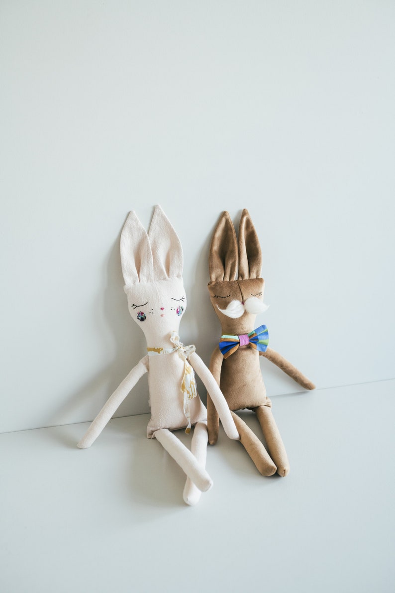Bunny Stuffy Sewing Pattern, Modern Rabbit toy for kids, Easy to sew, Bunny softie toy PDF Digital Download, Whimsy Bunny, Heirloom Rag Doll image 6