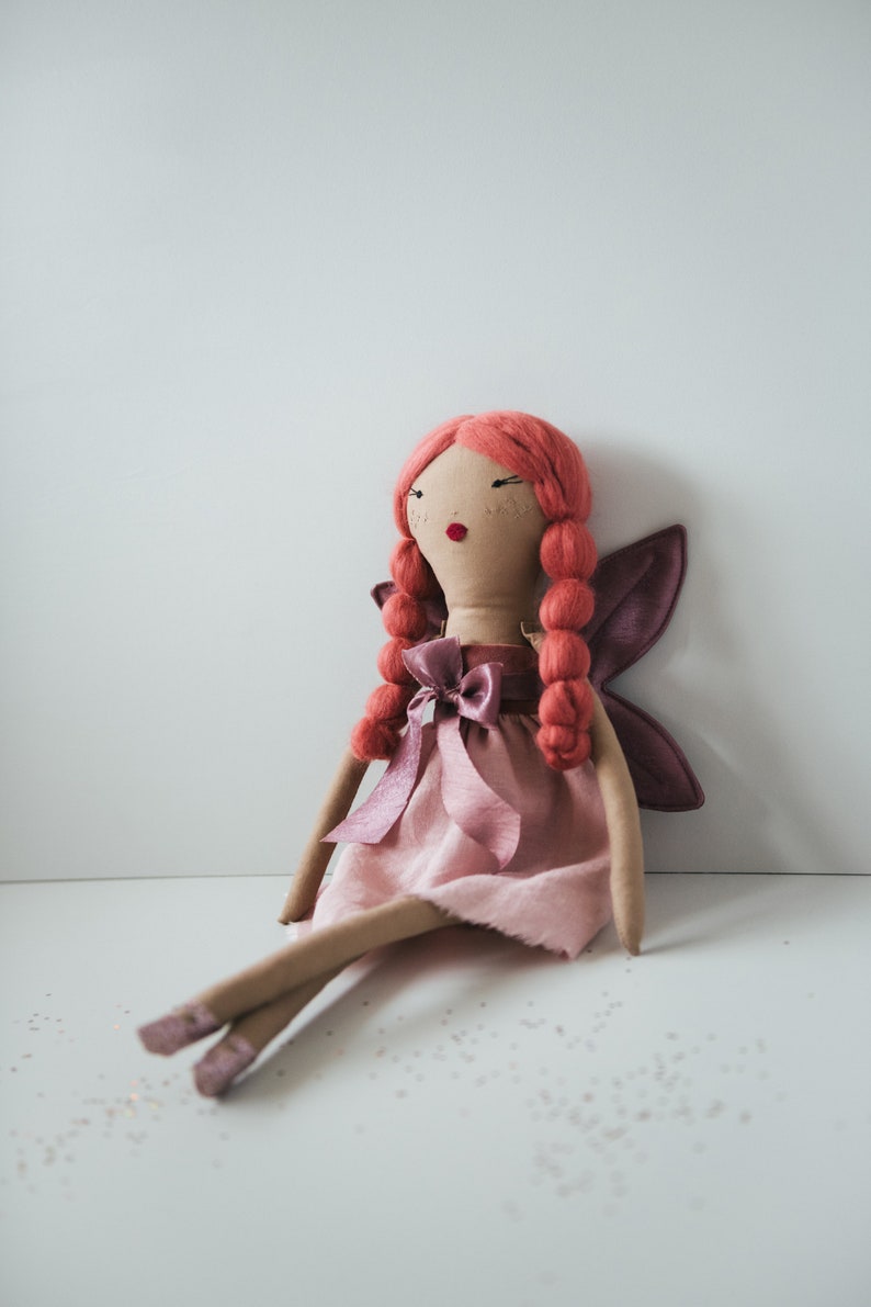 Fairy Rag Doll Sewing Pattern, Heirloom Cloth doll PDF, Fairy with wings tutorial, embroidery, doll clothes and shoes, 21 handmade doll image 9