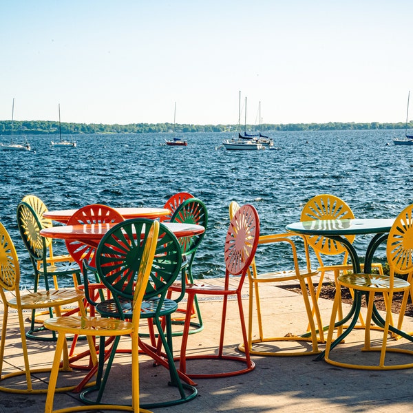 UW Madison Memorial Union Terrace Chairs sunny day