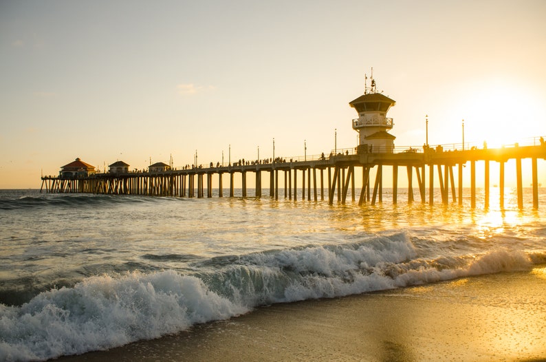 Huntington Beach Pier Low Tide Etsy