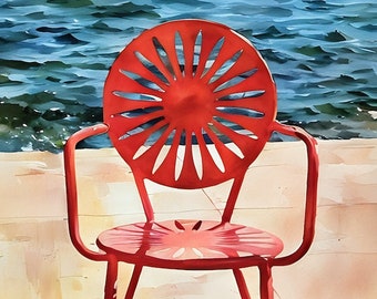 Artistic print of Union Terrace chairs Madison Wisconsin UW Madison