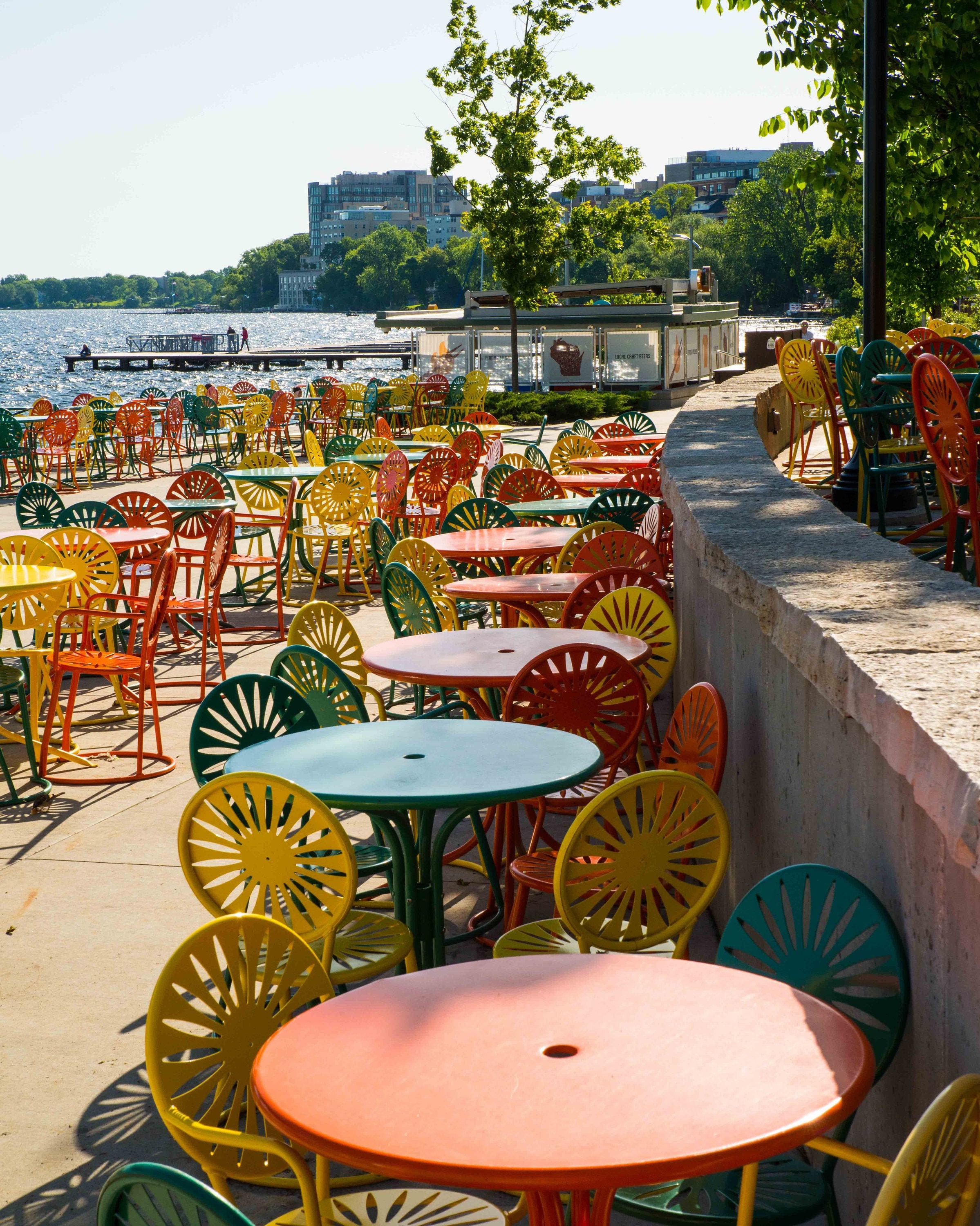 UW Madison Union Terrace Chairs Along Lake Mendota 2 Etsy