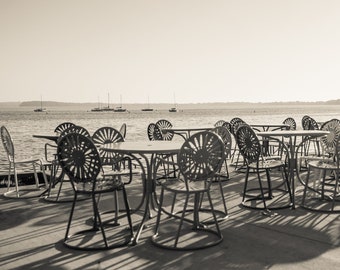 UW Madison Terrace View in black and white