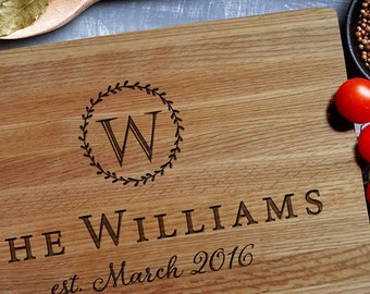 Personalized Cutting Board, Custom Engraved Board, custom cutting board,Wedding Monogram, Fleur de Lis, kitchen sign (138)