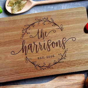 Personalized Cutting Board Engraved Cutting Board, Custom Cutting Board, Wedding Gift, Housewarming Gift, Anniversary Gift, Engagement 195 image 1