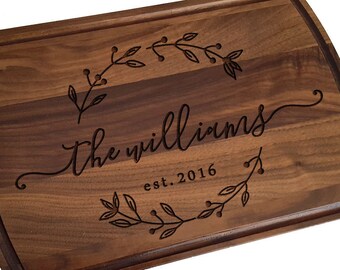 Custom Cutting Board, personalized cutting Board, Wedding Monogram,  kitchen sign (157)