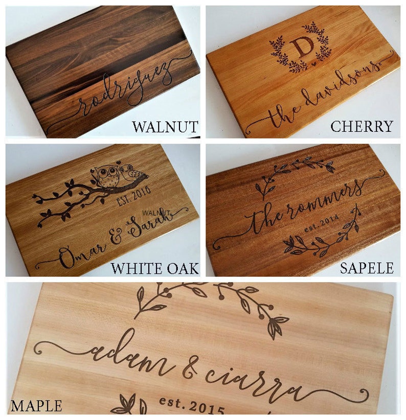 Personalized Cutting Board Engraved Cutting Board, Custom Cutting Board, Wedding Gift, Housewarming Gift, Anniversary Gift, Engagement 195 image 5