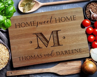 HOME sweet HOME Custom Cutting Board,  Personalized Cutting Board, Cheese Board, Chopping Board,  Personalized closing gift (146)