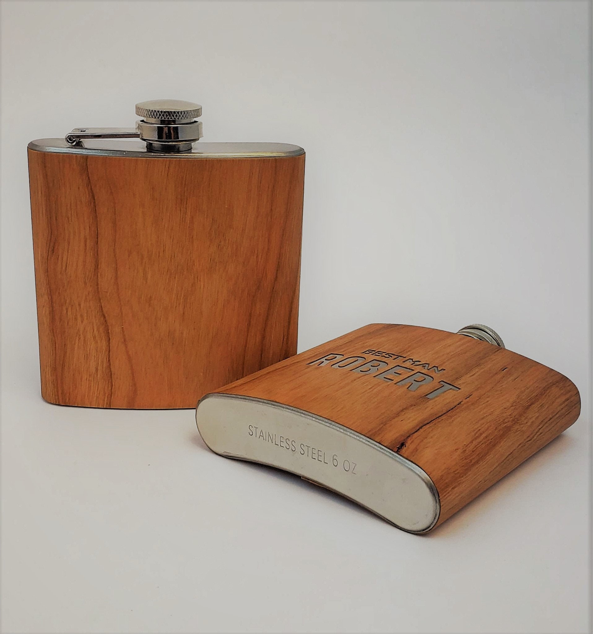 Wood Flask Wooden Flask Personalized Flask Engraved Flask Etsy