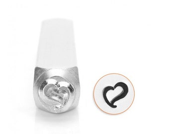 Swirly Heart Metalldesign Stamp 6mm - ImpressArt - große süße Herz Design mit Flair