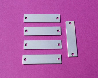 25 - 5052 Aluminium 1/2 "x 1 1/2" Rechteckrohlinge - ZWEI LÖCHER - Polierte Metallstanzrohlinge - 14G 5052 Aluminium