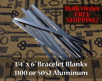 500-1100 oder 5052 Aluminium 1/4 in. x 15 cm. Armband Manschettenrohlinge - Metall Stanzrohlinge - 14G Aluminium - flach - 6,26mm x 152,4mm