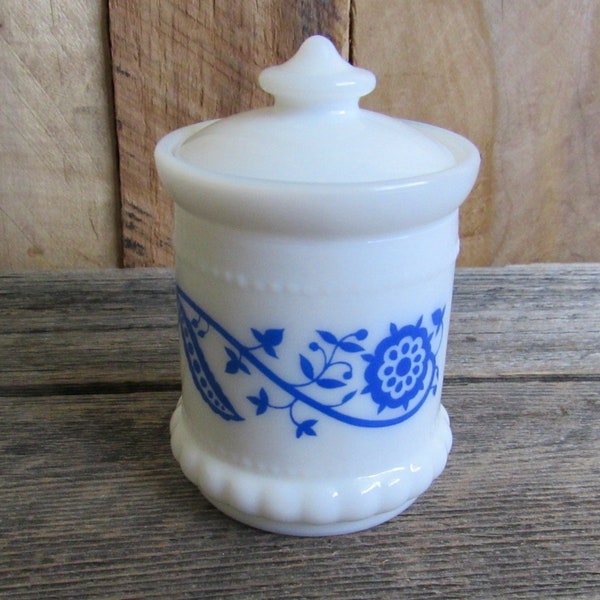 vintage Hazel Atlas milk glass small lidded jar