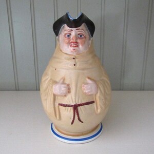 antique Creil Et Montereau pitcher monk/friar