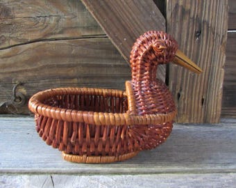 small vintage duck basket