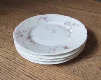 4 antique plates Theodore Haviland Limoges France