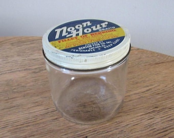 vintage Noon Hour Fillet of Herring Glass Jar with Metal Lid Chicago