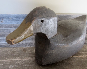 vintage carved wood working duck decoy primitive folk art