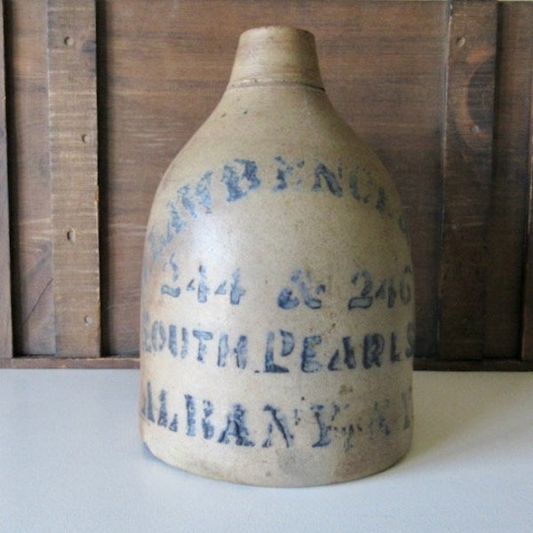 antique salt glaze stoneware jug R Lawrence & Sons