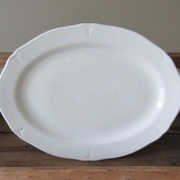 vintage Mount Clemens Pottery platter Petal White