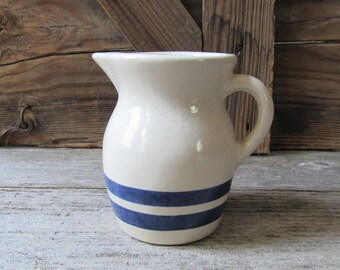 vintage Robinson Ransbottom creamer pitcher Williamsburg Stripe