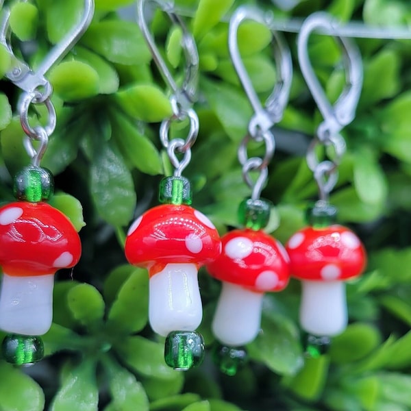 Red Mushroom Stitch Markers