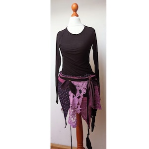 Unique hip-flattering wrap skirt, belt, skirt, patchwork upcycled - Waldorf, Boho, Larp, Goa, Hippie XS S M L XL