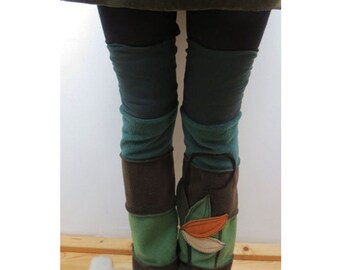 UNIKAT beenwarmers lange manchetten over de knie - Goa, Larp, Boho, Hippie, Festival Elf onesize