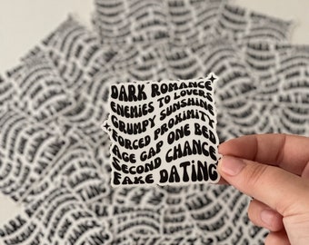 Romance Book Trope Sticker: Bookish Kindle Decal