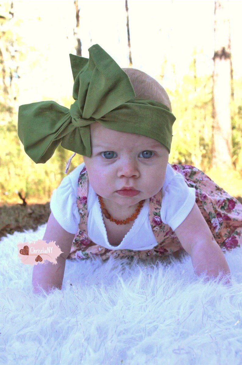 baby headwrap baby headband toddler headwrap newborn headwrap fabric head wrap headwraps OLIVE GREEN head wrap green headwrap