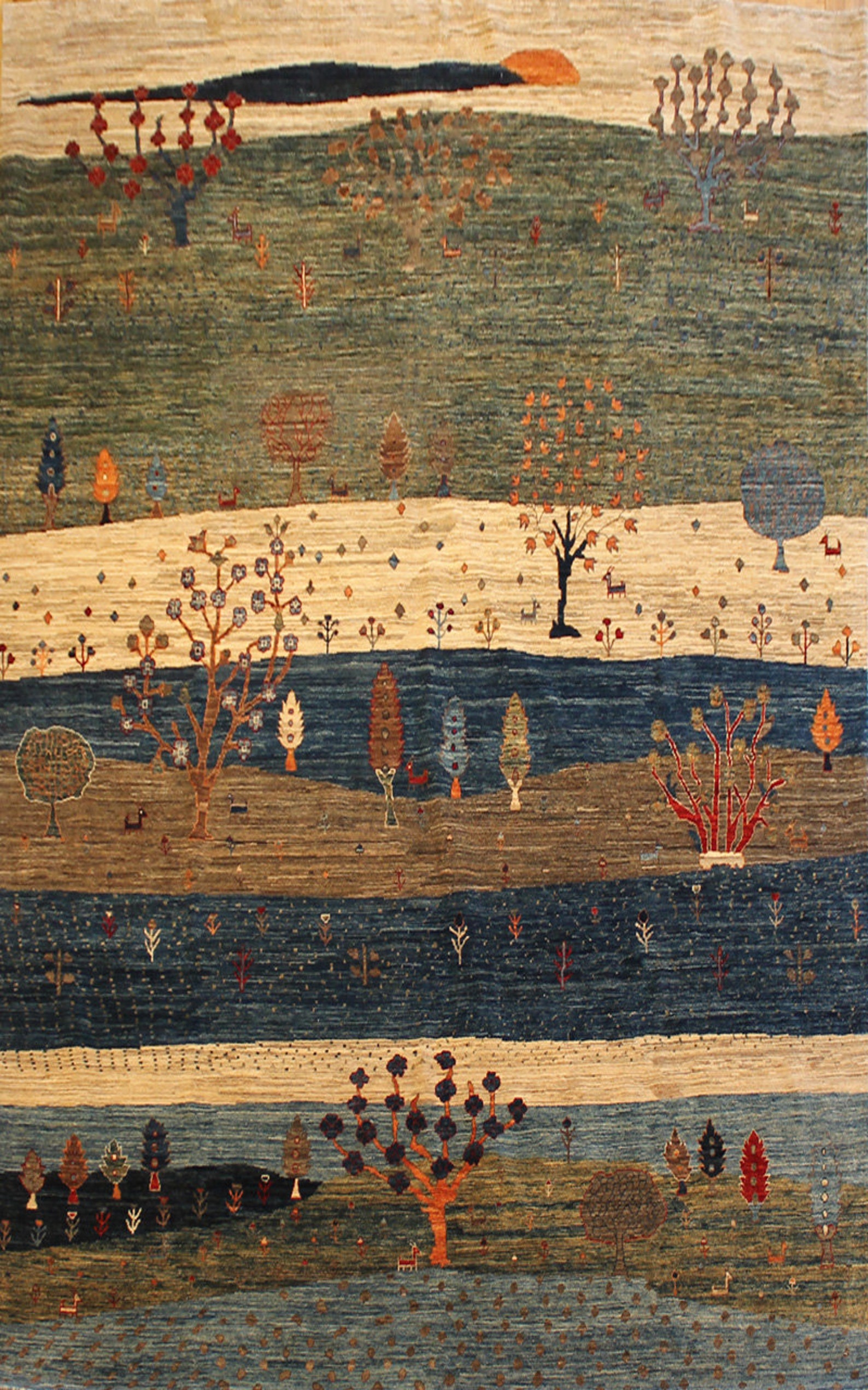 Authentic 8 X 10 Hand Knotted Vegetable Dye Gabbeh Rug Etsy