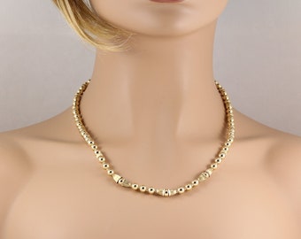 BN508 - Lightweight Gold Bead Necklace