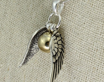 golden snitch necklace etsy