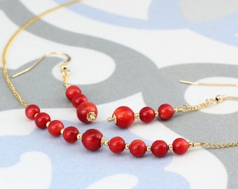 Red Coral Necklace and Earrings