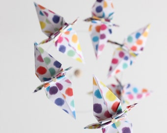 Mobile baby child origami - multicolored