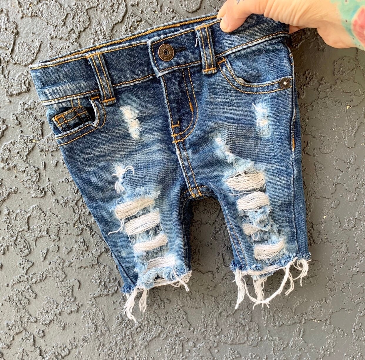 toddler boy distressed denim shorts