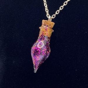 Halloween-themed Glitter Bottle Necklace