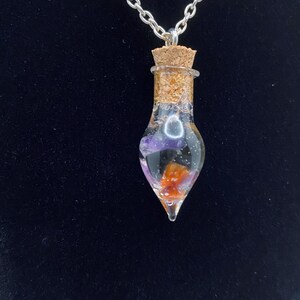 Halloween-Themed Gemstone Bottle Necklace