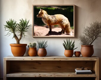 Fox Photography Print: Wild Animal Art, Man Cave Decor (Digital Download)