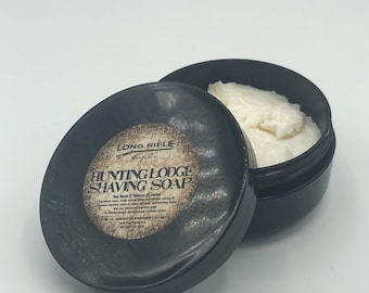 Hunting Lodge 3 oz. Container Pour Italian Cream Tallow Shaving Soap - Bay Rum, Leather, Tobacco scent
