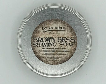 Brown Bess 3 oz Tallow Shaving Soap Puck | Pipe Tobacco, Smoke, Leather scent |  Italian Creama Croap