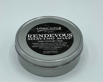 Rendezvous Shaving Soap Puck - Black Label Collection Cedar, Coriander, Sage Scent