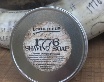 1776 Tallow Shaving Soap Puck | Cigar Leaf, Mahogany, Cedarwood | Italian Crema Croap