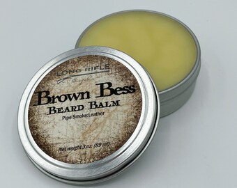 Brown Bess Beard Balm | pipe tobacco, smoke, and leather beard wax